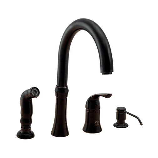 MRDirect 4Hole Standard Single Handle Kitchen Faucet with Side Spray